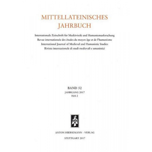 Mittellateinisches Jahrbuch. Internationale Zeitschrift für Mediävistik und Humanismusforschung