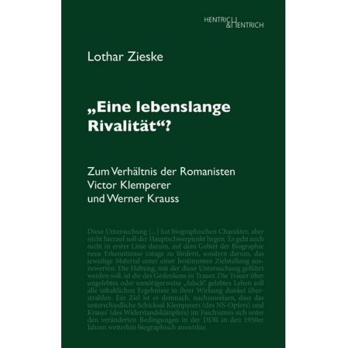 Lothar Zieske - „Eine lebenslange Rivalität“?