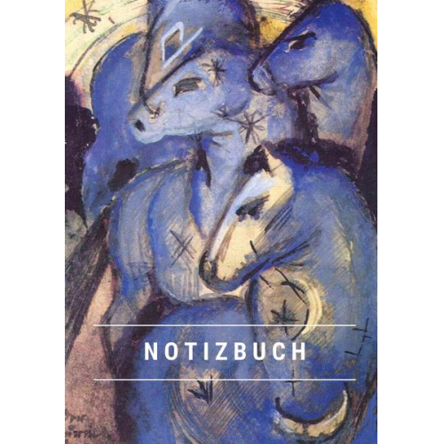 Notizbuch A5 & Notizheft A5 & Notebook A5 - Notizbuch klein A5 Blanko - Notizheft 44 Seiten 90g/m² - Softcover Franz Marc 'Der Turm der blauen Pferde' -