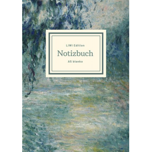 Notizbuch A5 & Notebook A5 - Notizbuch schön gestaltet mit Leseband - A5 Hardcover blanko - 100 Seiten 90g/m² - Motiv 'Morgen an der Seine', Monet -