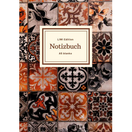 Notizbuch A5 & Notebook A5 - Notizbuch schön gestaltet mit Leseband - A5 Hardcover blanko - 100 Seiten 90g/m² - floral indisch -