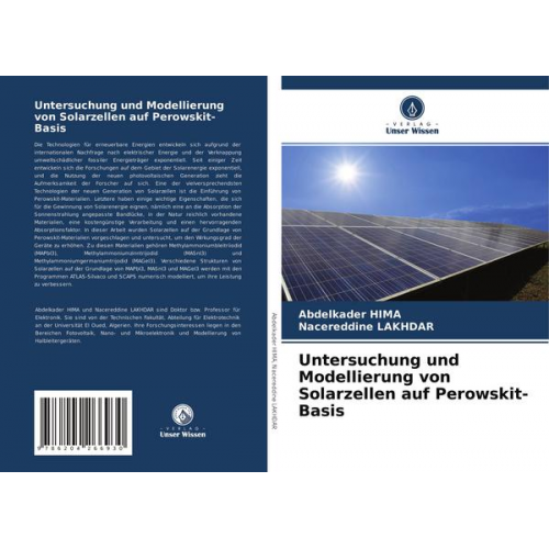 Abdelkader HIMA & Nacereddine Lakhdar - Untersuchung und Modellierung von Solarzellen auf Perowskit-Basis