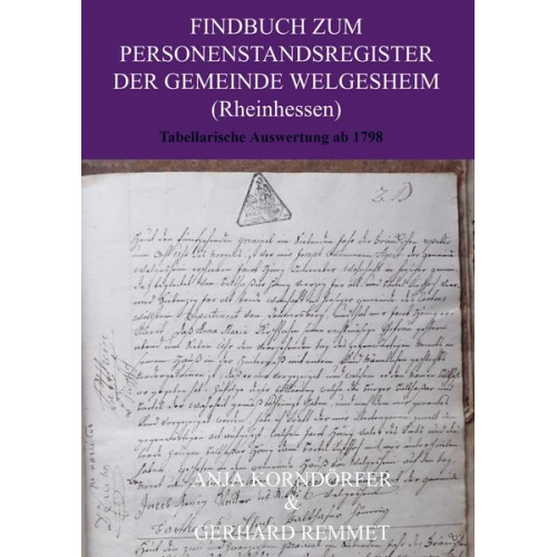 Anja Korndörfer Gerhard Remmet - Findbuch zum Personenstandsregister der Gemeinde Welgesheim/ Rheinhessen