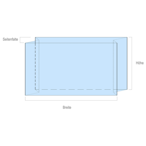 Einlegesäcke Seitenfaltensäcke 600 x 400 x 600mm blau transparent 50my, 300 Stk.