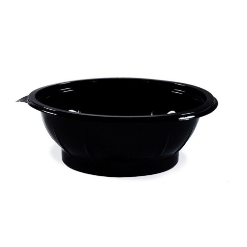 Salatschalen rund O 17,6 x 5,9 cm schwarz 600 ml (PET), 50 Stk.