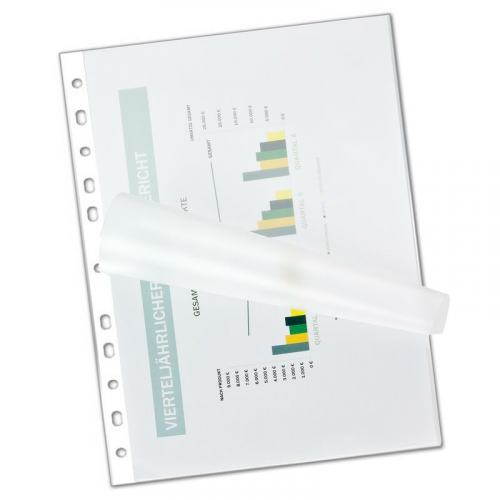 Laminierfolien DIN A4+ mit Abheftrand / Filex, 100 Stk.