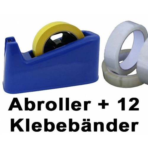 Tischabroller schwere Ausführung inkl. 12 Stk. Klebeband 19 mm x 66 m - SPARSET