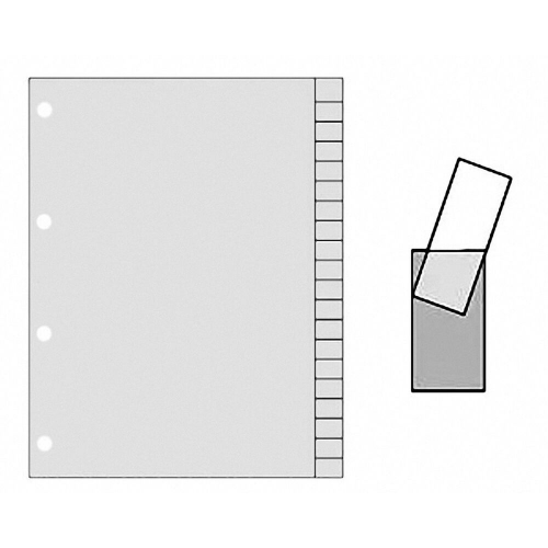 Ordnerregister A4 Blanko, 20 Registerblätter zum Selbstbeschriften, grau, 20tlg.