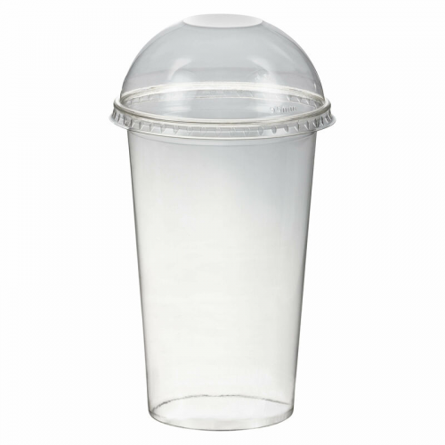 Smoothiebecher Dessertbecher + Domdeckel 500 ml O95mm, PET, glasklar, 50 Stk.