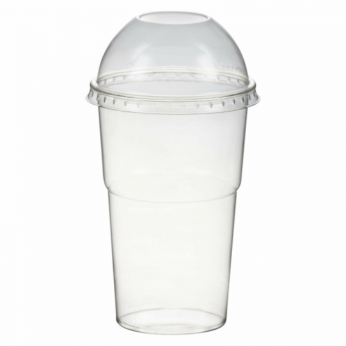 Smoothiebecher Dessertbecher + Domdeckel 300 ml O78mm, PET, glasklar, 50 Stk.