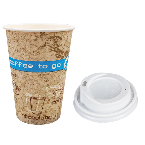 Kaffeebecher Coffee ToGo DREAMS mit Deckel weiß 300 ml hoch + schmal  50 Stk.