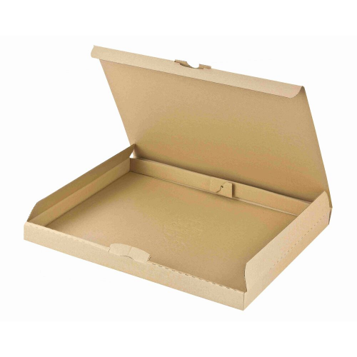 Versandkarton 340x250x30mm schnelle Aufrichtung Steckverschluss Maxibrief DHL briefkastentauglich Höhe 3cm A4 B4 braun