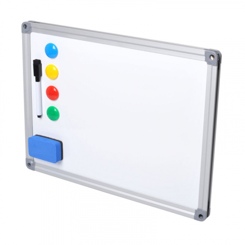 Whiteboard Magnettafel Memoboard, 40 x 30cm, inkl. 4 Magnete, weiß mit Alurahmen