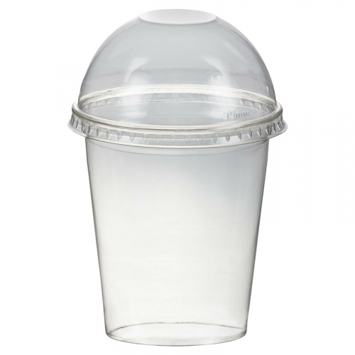 Smoothiebecher Dessertbecher + Domdeckel 300 ml O95mm, PET, glasklar, 50 Stk.