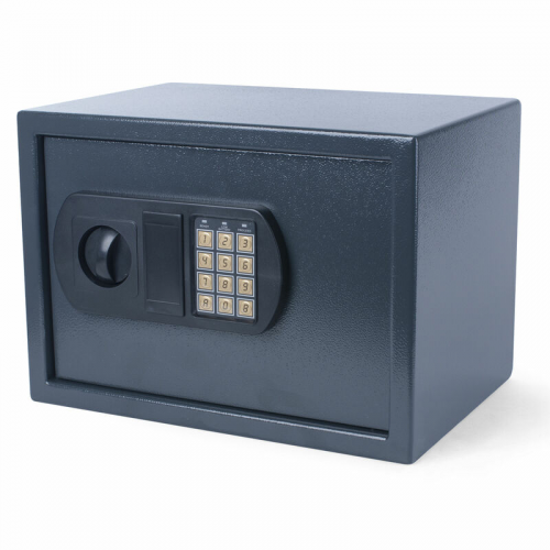 Tresor Safe 35x25x25cm mit elektronischem Zahlenschloss für Tisch/Wandmontage anthrazit