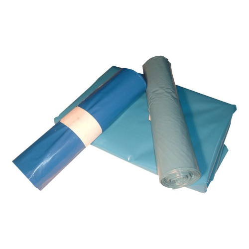 LDPE-Müllsäcke mit Zugband 120 L, 700 x 1100 mm, Typ 60 = 34 my, blau, 250 Stk.