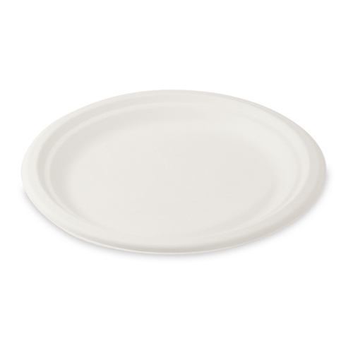 Bio Grillteller Fleischteller rund aus Zuckerrohr Bagasse O 22 cm, 50 Stk.