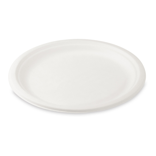 Bio Grillteller Fleischteller rund aus Zuckerrohr Bagasse O 26 cm, 50 Stk.