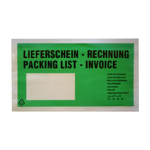 Dokumententaschen *Lieferschein/Rechnung* DIN Lang 235x130mm grün, 1000 Stk.