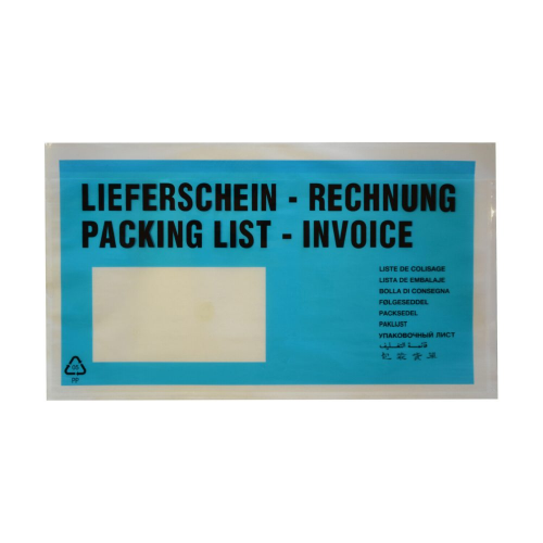 Dokumententaschen *Lieferschein/Rechnung* DIN Lang 235x130mm türkis, 1000 Stk.