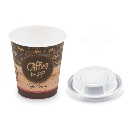 Kaffeebecher S 'Coffee To Go' Caffe Crema mit Trinkdeckel 150ml 200ml 100 Stk.