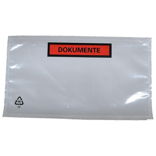 Dokumententaschen Begleitscheintaschen *Dokumente* DIN Lang 235x130mm, 1000 Stk.