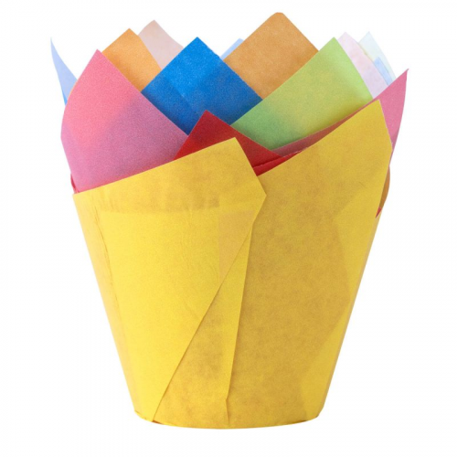 Muffin-Tulip-Wraps O 50 x 85 mm Farbig sortiert, 160x160 mm, 1000 Stk.