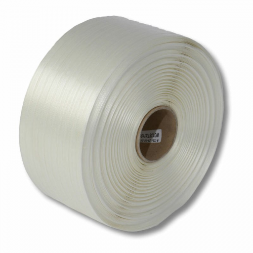 Textilumreifungsband weiss, Polyester 19 mm Breite Extra Stark 500 meter Rolle