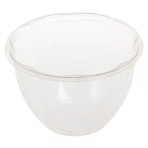 BIO Salatschalen Flower transparent aus Bio-Kunststoff (PLA) 950ml  O17cm, 50 Stk.