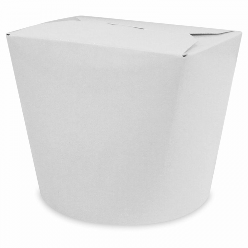 Food Box Take Away Box 100x88x95mm 750ml aus Vollpappe beschichtet weiß, 50 Stk.