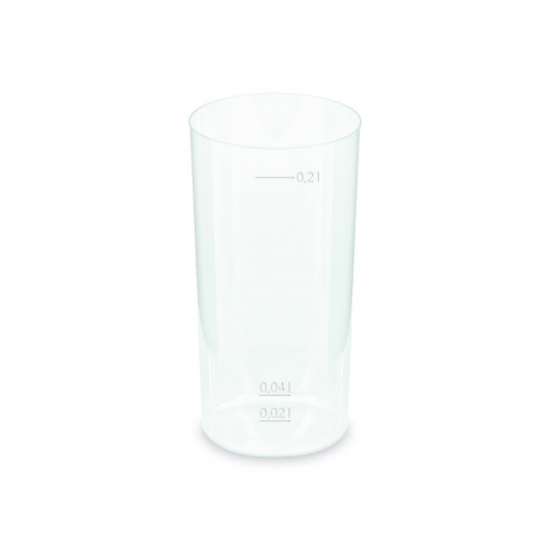 Mehrwegbecher Longdrink transparent PP Eichstriche 2 cl 4cl 0,2 l, 10 Stk.