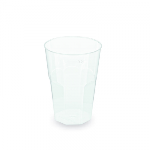 Mehrwegbecher Cocktail transparent PP Eichstrich 0,2 l  O 7 cm,  25 Stk.