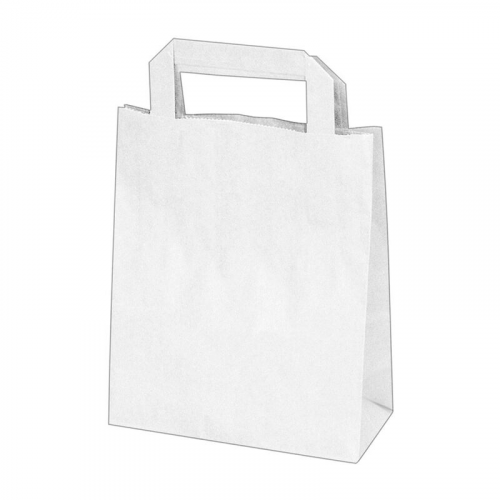 GASTRO Papiertragetaschen 22 x 18 x  8 cm mit EAN-Code weiss,  50 Stk.