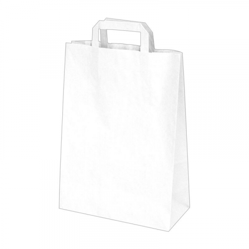 GASTRO Papiertragetaschen 28 x 22 x 10 cm mit EAN-Code weiss,  50 Stk.