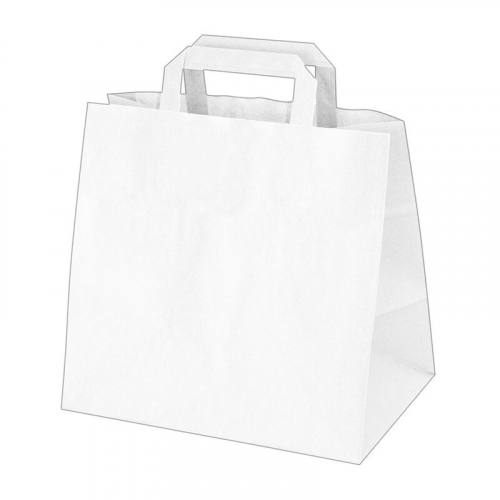 GASTRO Papiertragetaschen 25 x 26 x 17 cm mit EAN-Code weiss,  50 Stk.