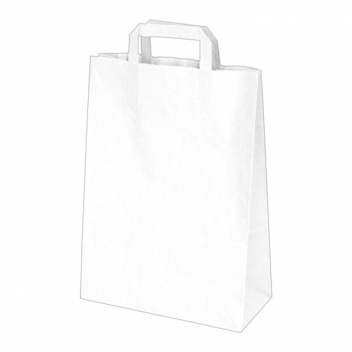 GASTRO Papiertragetaschen 32 x 26 x 14 cm mit EAN-Code weiss,  50 Stk.