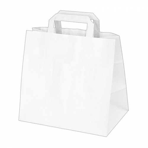 GASTRO Papiertragetaschen 33 x 32 x 21 cm mit EAN-Code weiss,  50 Stk.