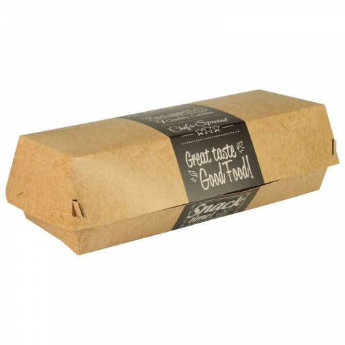 Baguetteboxen Sandwichboxen aus Pappe 22 x 8,5 cm 'Good Food', 50 Stk.