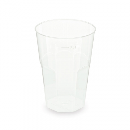 Mehrwegbecher Pfandbecher Cocktail transparent stabil+ PP 0,3L O 70mm, 15 Stk.