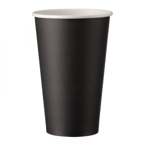 Heiß- und Kaltgetränkebecher CoffeeToGo Pappbecher schwarz 400ml 510ml O 90mm, 50 Stk