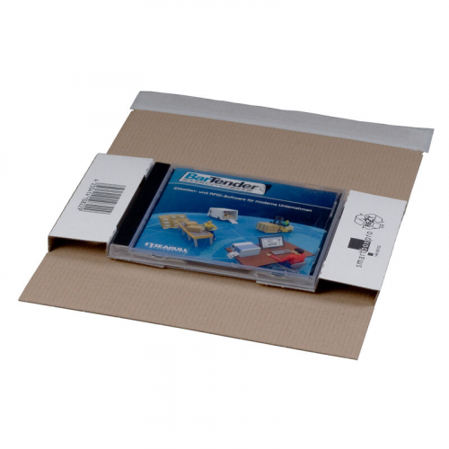 CD-Jewel-Mailer DIN Lang 225x125 ohne Fenster mit Selbstklebeverschluss & Aufreißfaden für 1 CD / DVD mit Hülle