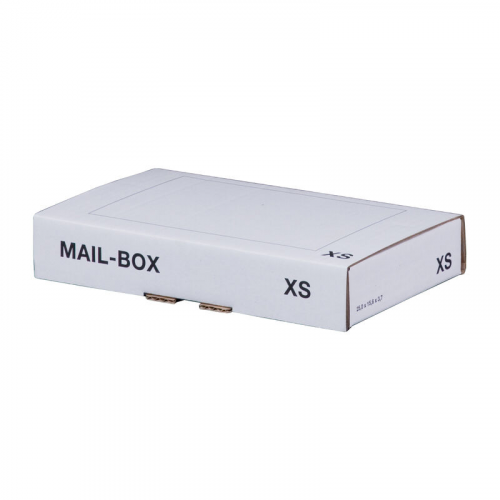 Versandkarton 244x145x43mm MAILBOX XS mit Steckverschluss wiederverschließbar für Maxibrief weiß