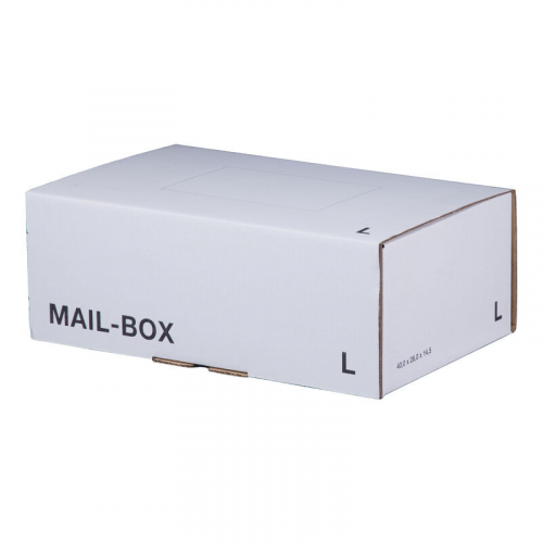 Versandkarton 395x248x141mm MAILBOX L mit Steckverschluss wiederverschließbar weiß