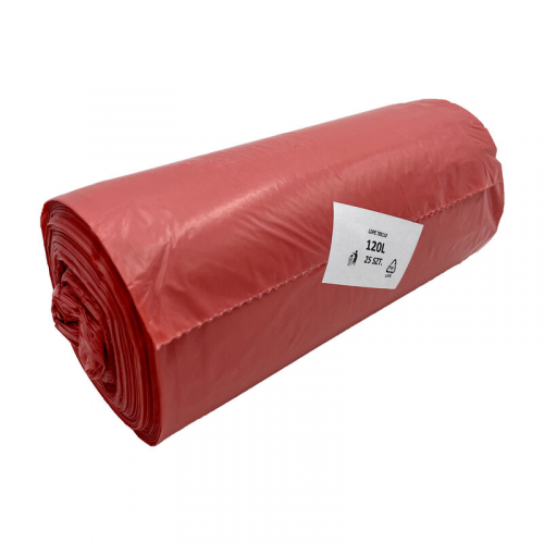 Müllsäcke 120 Liter 70 x 110 cm LDPE rot 25 Stk.