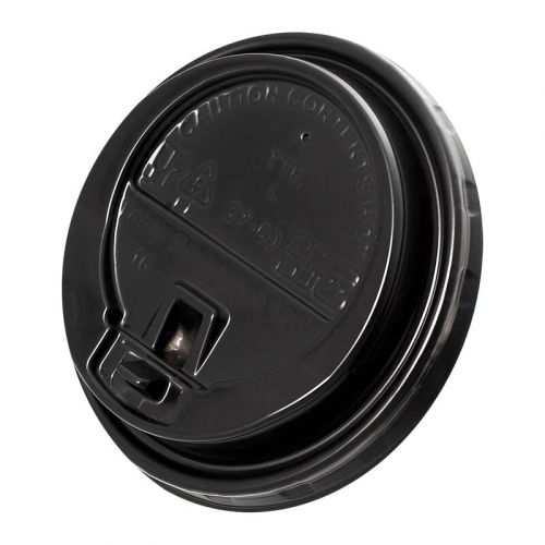 Domdeckel mit Verschlußklappe schwarz für Pappbecher COFFEE TO GO 80mm O, 100 Stk.