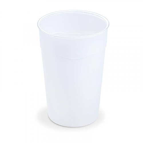 Mehrwegbecher Heißgetränkebecher transparent milchig transluzent Eichstrich 300ml O 80mm, 10 Stk.