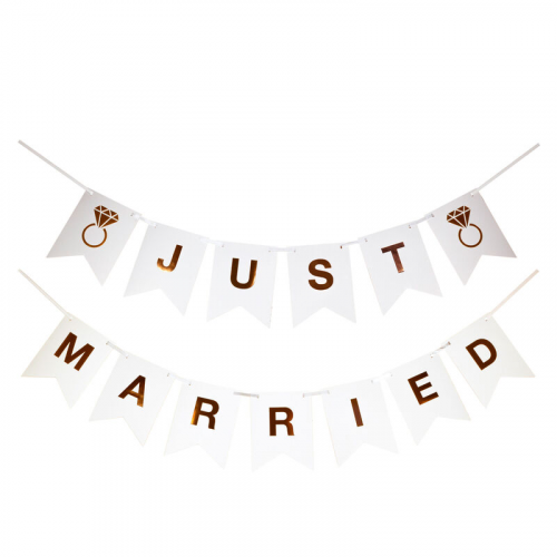 Wimpelkette Banner Hochzeit 'Just married' ca. 1,2m