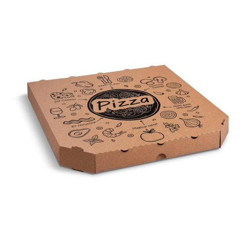 Pizzakarton aus Mikrowellpappe mit neutralem Motiv, 32 x 32 x 3 cm, 100 Stk.