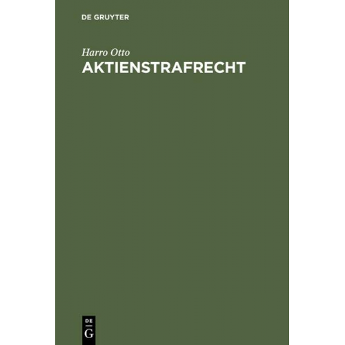 Harro Otto - Aktienstrafrecht