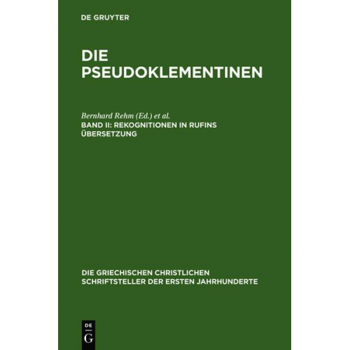 Die Pseudoklementinen / Rekognitionen in Rufins Übersetzung